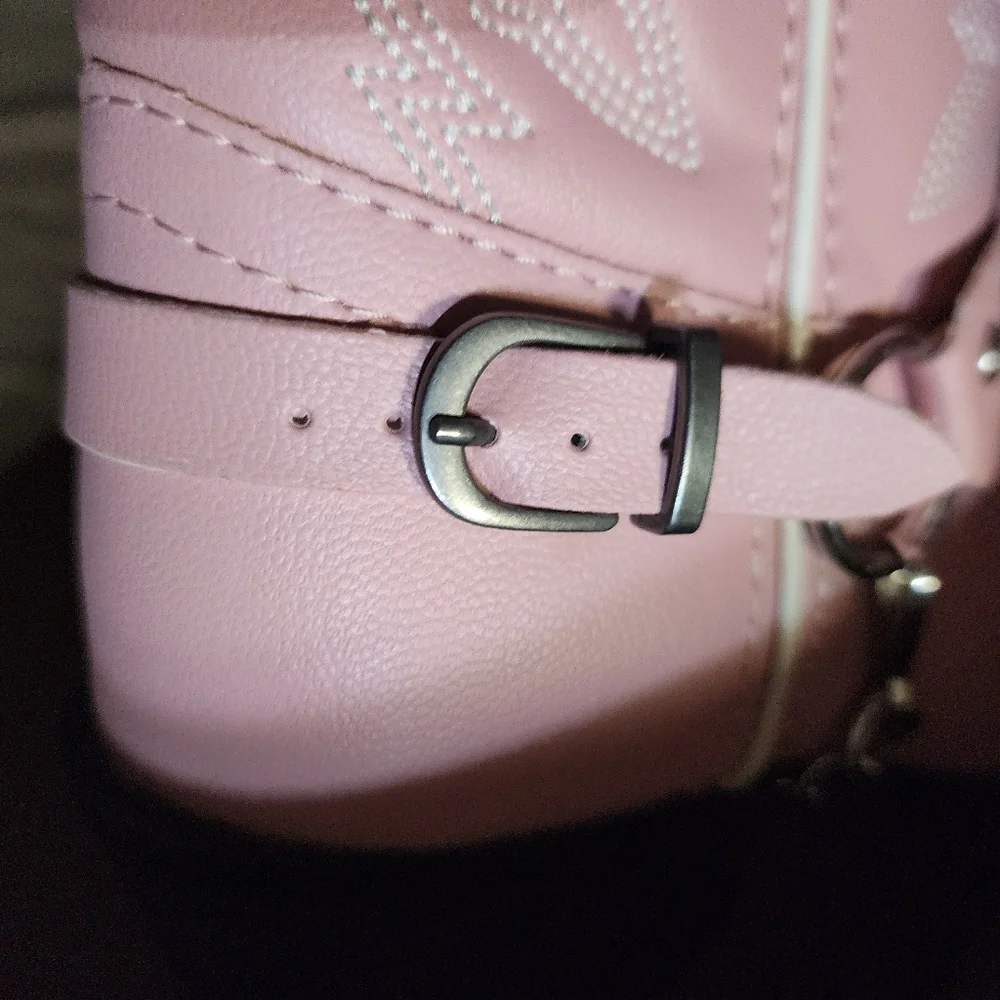 Durango Pink Quilted Boots with Rinestone And Chains - Picture 12 of 13